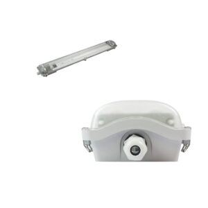 Zen Tri-Proof 2ft PC IP65 Fixture for 2xT8 LED Tubes